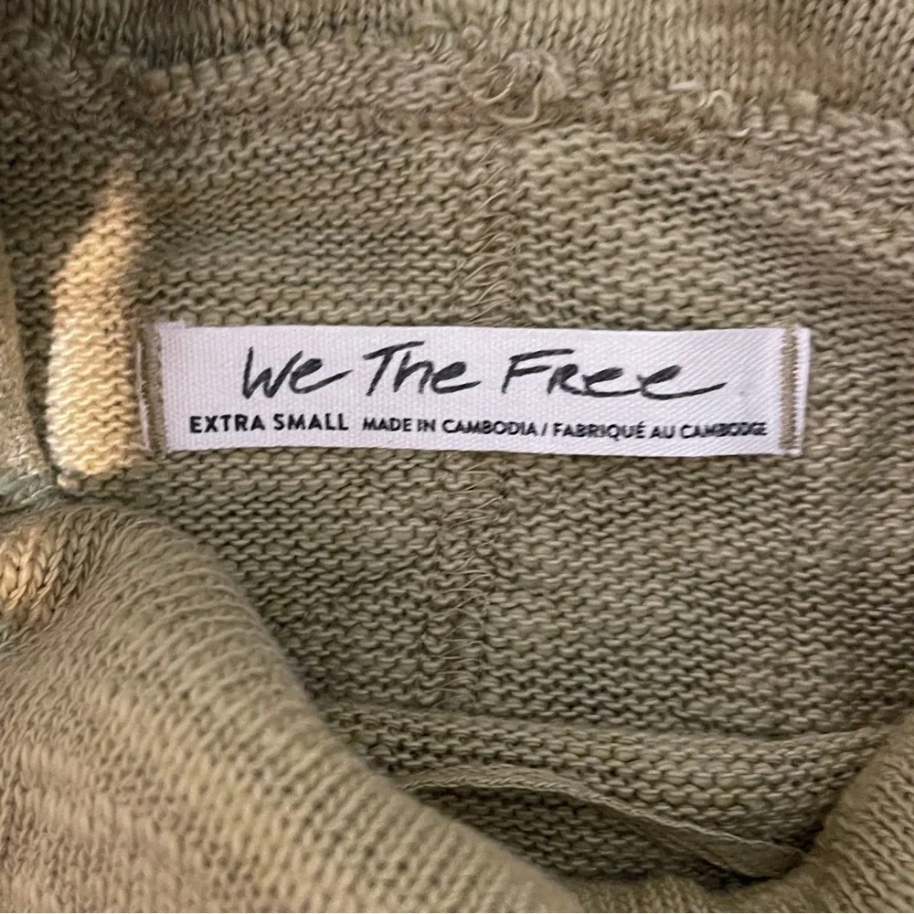 Free People Timmy Turtleneck Moss Green Cowlneck‎ Pullover Oversized Sweater XS